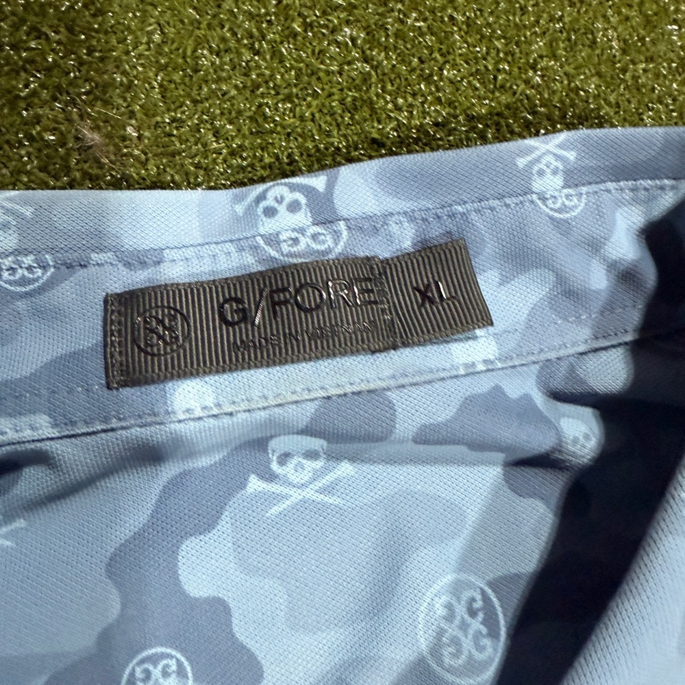 G/FORE Blue Camouflage XL Oakmont Golf Shirt